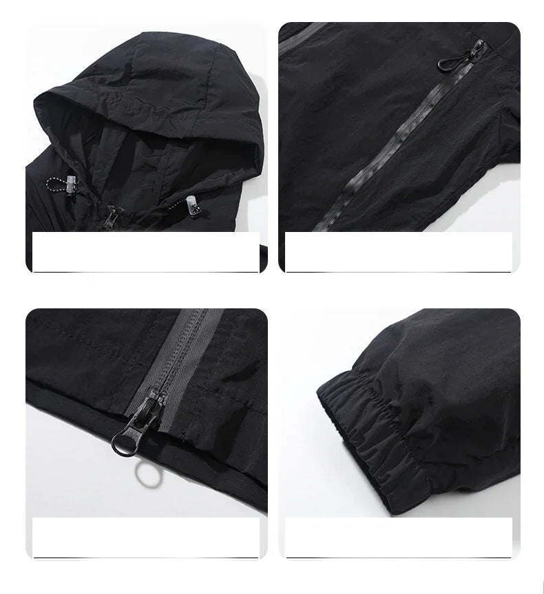 Summer Hooded Jacket Men Women Sun Protection Clothing Fishing Hunting Clothes Quick Dry Skin Windbreaker