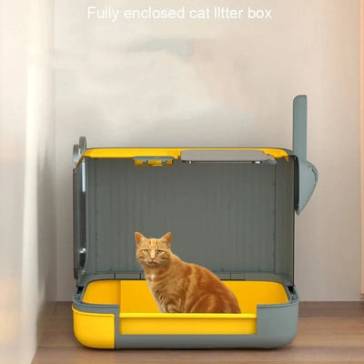 Pet UV Lights Top Drawer Litter Pan Fully Enclosed with In/out Door Control Disinfecting and Deodorizing For Cat Cat Litter Box