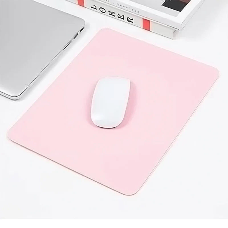 Solid Color PU Mouse Pad Non-Slip Gaming Desktop Mouse Pad Waterproof Anti-Scratch Easy To Clean Mat For Desktop Computer Laptop