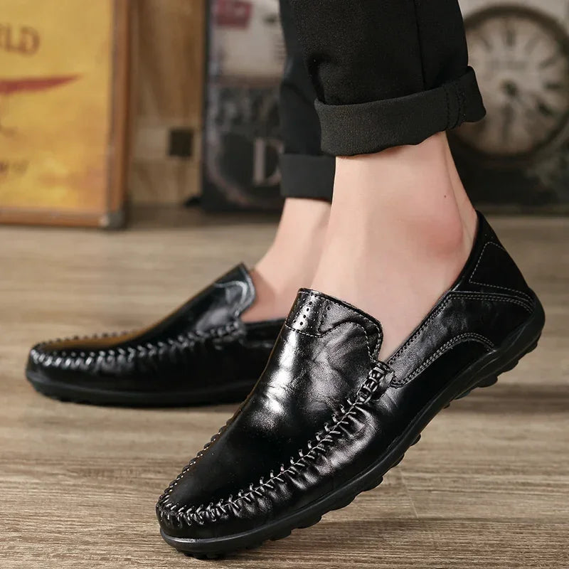 Men Loafers Leather Shoes For Men Casual Shoes Moccasins Breathable Sneakers Men Driving Shoes Comfort Flats