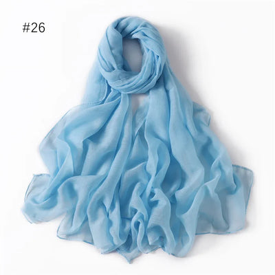 New Cotton Linen Scarf For Women Girls Students Autumn Classic Solid Color Scarves Retro Soft Foulard Viscose Female Wrap Shawls