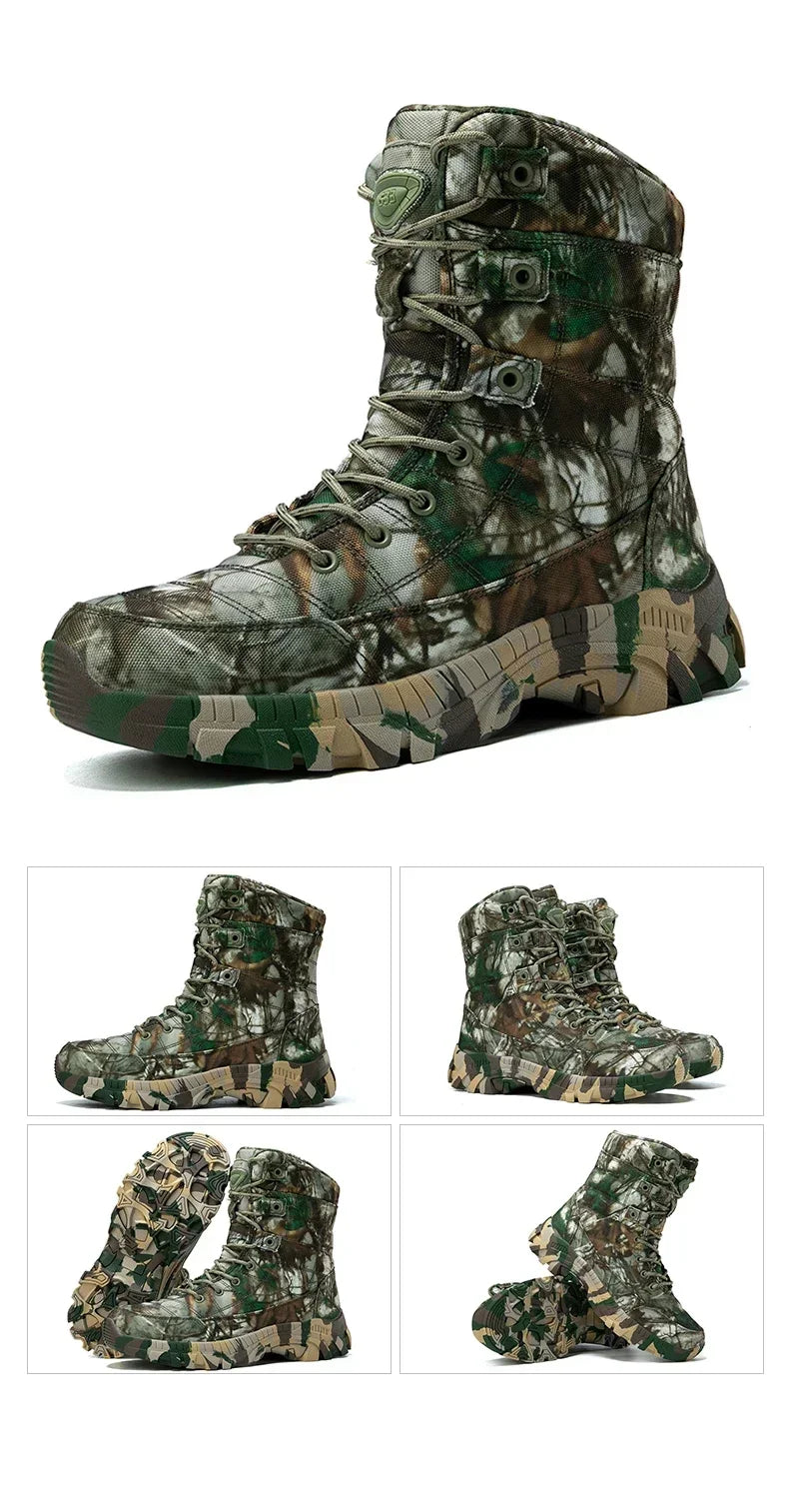 2025 Men Boots Tactical Shoes High Top Hiking Durable  Anti-Slip Outdoor Climbing Trekking Shoe Military Tactical Low Boots Male