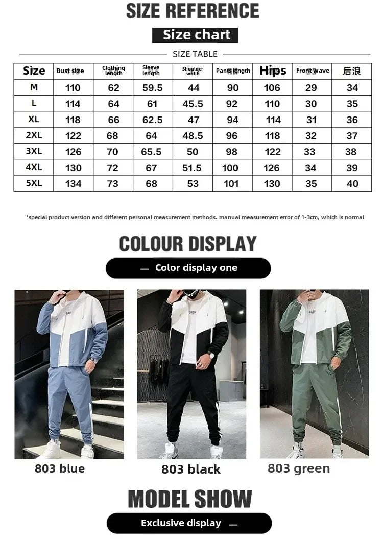 Men Casual Joggers Hooded Sportswear Jackets Pants 2 Piece Sets HipHop Running Sports Suit Tracksuit Sweatpants Hoodies Colombia
