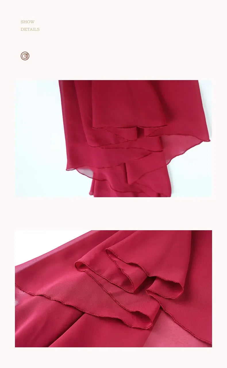 Ballet Skirts Women Long Chiffon Dance Skirt Fairy Chiffon Long Ballet Tutu Dress Dance Costumes Tie Up Dress