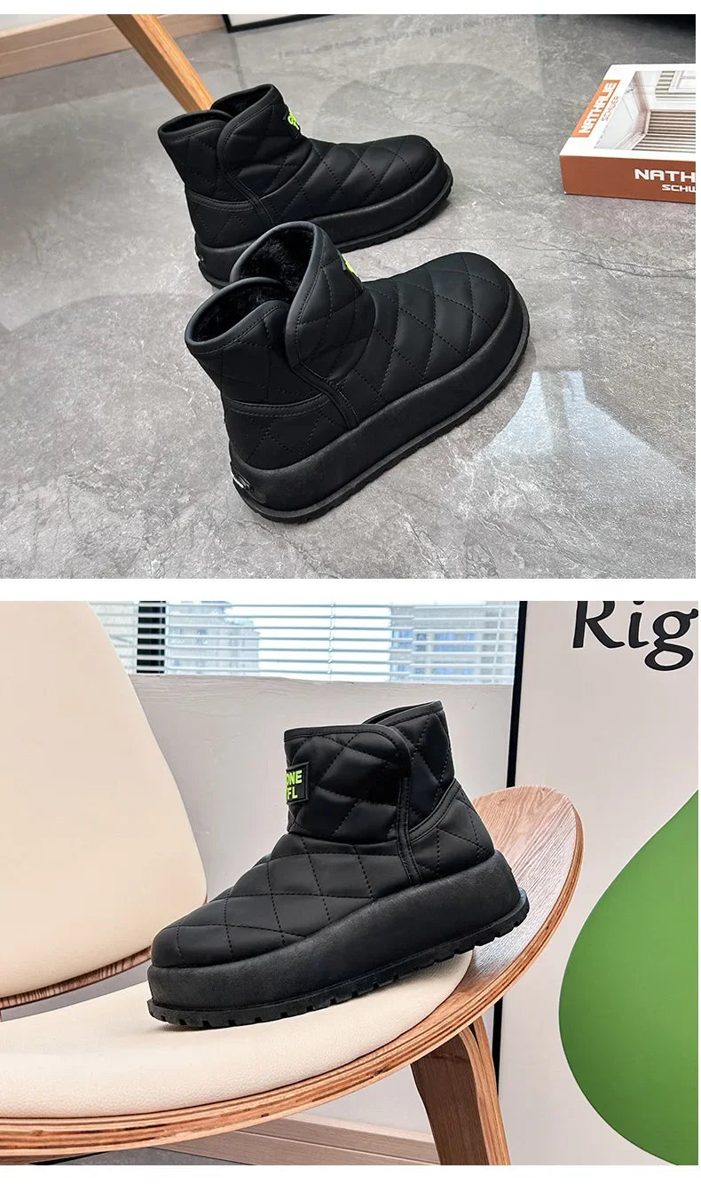 Kalsooni 2024 Winter Velvet Thick Warm Shoes Waterproof Platform Snow Boots for Women