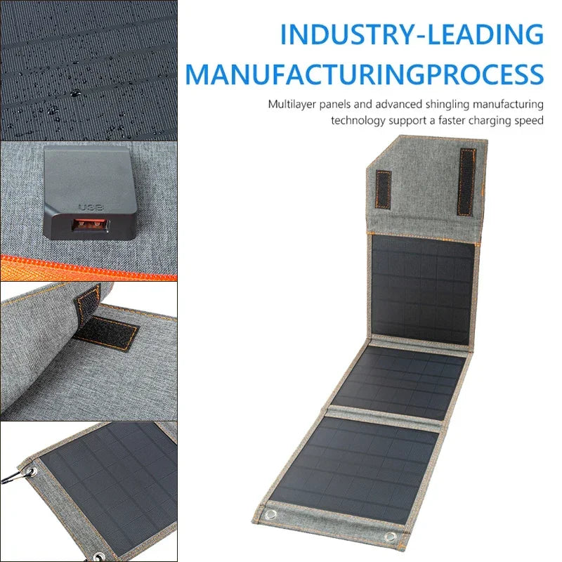 15W 20W 30W Portable Foldable 5V Solar Panel Waterproof for Cell Phone Power Bank Battery Charger Outdoor Camping