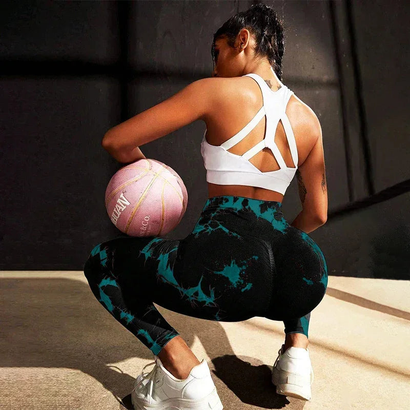 Tie Dye Workout Seamless Leggings for Women