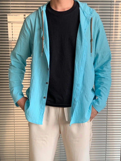 Men's Linen Shirt Solid Streetwear