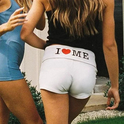 90s Summer I Love Me Shorts Women Biker Short High Waist Seamless Sports Running Cycling Shorts Fitness Short Legging