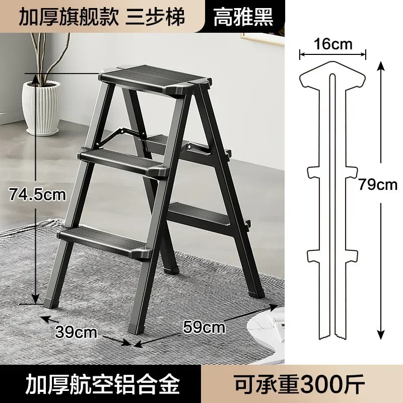Lightweight Ladder Foldable Step Stools Home Outdoor Aluminum Alloy Folding Step Ladders Ascending Kitchen Ladder Furniture