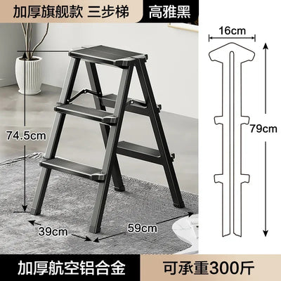 Lightweight Ladder Foldable Step Stools Home Outdoor Aluminum Alloy Folding Step Ladders Ascending Kitchen Ladder Furniture