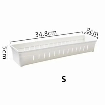 Kitchen Drawer Organizer Cutlery Storage Box Cabinet Organizer with Built-in Divider Board Utensil Storage Box for Drawers