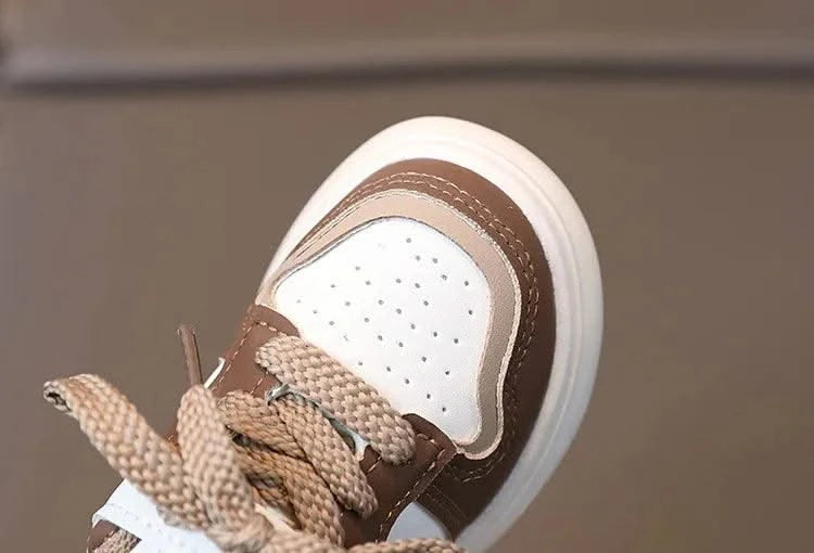 Children's Sports Shoes Girls 2025 Spring Autumn New Leather Shoes PU Leisure Soft Soled Boys Sneakers Baby Girl Casual Shoes