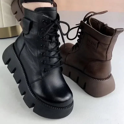 Snow Boots Womens Shoes 2025 New Boots Warm Wool Platform Shoes Thickened Cotton Shoes Cold Winter Round Toe Platform Boots