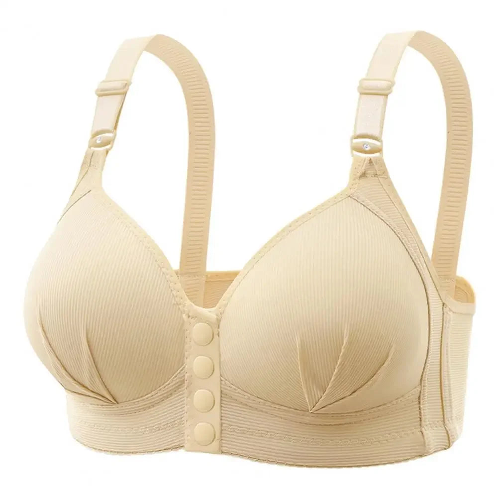 Breathable Bra Front Button Closure Push Up Bra for Women