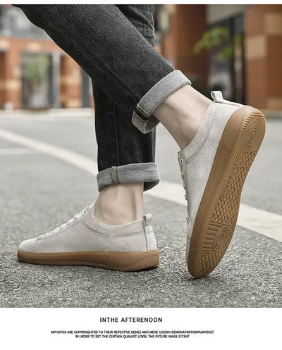 Summer New Fashion Casual Leather Shoes Lace-up Comfortable Men's Oxford Shoes Outdoor Soft Dress Shoes Non-slip Sports Shoes