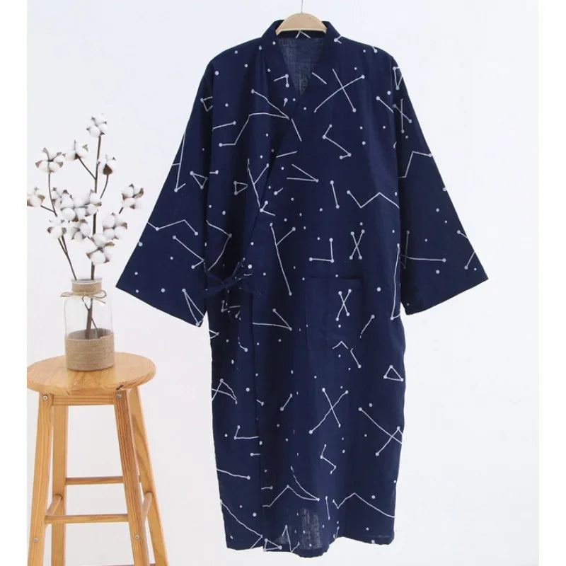 Bathrobe Men Shower Spring and Summer Cotton