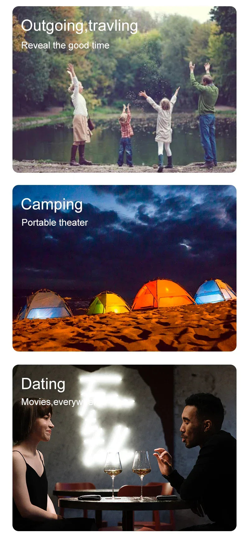 Portable Projector A30 Support 4K HDMI 1080P Mini Projectors Smart TV WIFI Home Theater Cinema Sync Android Phone Beamer LED