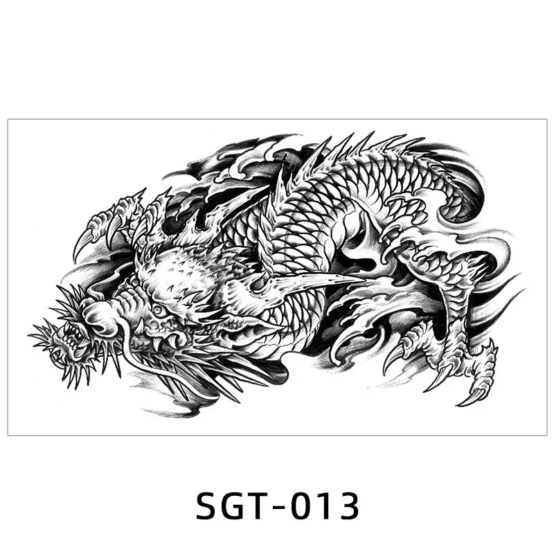 Temporary Tattoos Men Shoulder Tattoos Large Chest Body Sexy Tattoo Sticker Waterproof Tatoo Fake Make Up Pattern Stickers