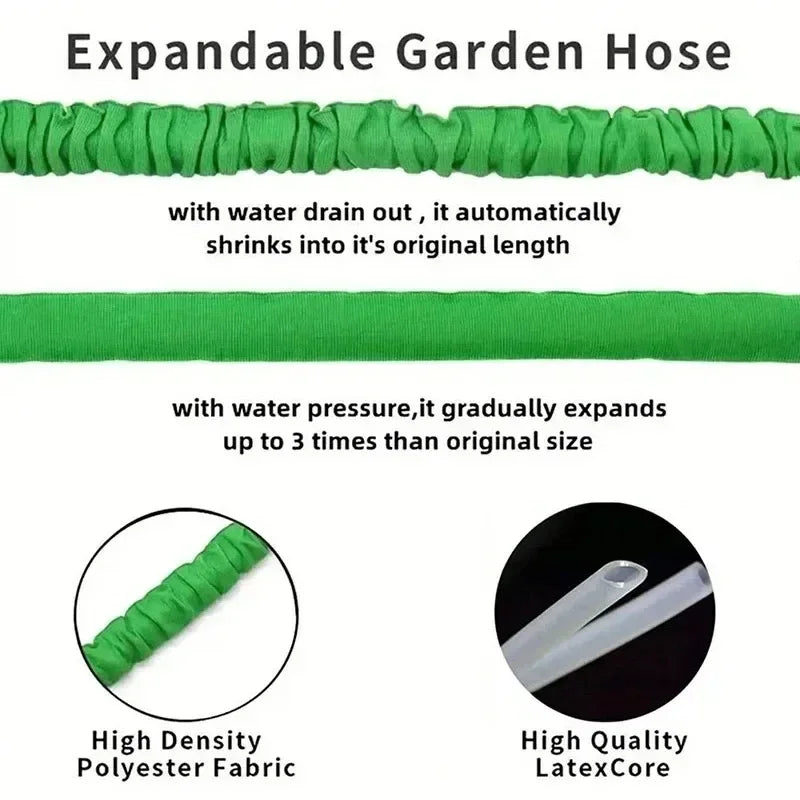 25FT-200FT Expandable Garden Watering Hose High Pressure Car Wash Magic Flexible Water Hose Jardin Irrigation Cleaning Tools