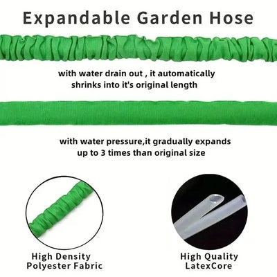 25FT-200FT Expandable Garden Watering Hose High Pressure Car Wash Magic Flexible Water Hose Jardin Irrigation Cleaning Tools