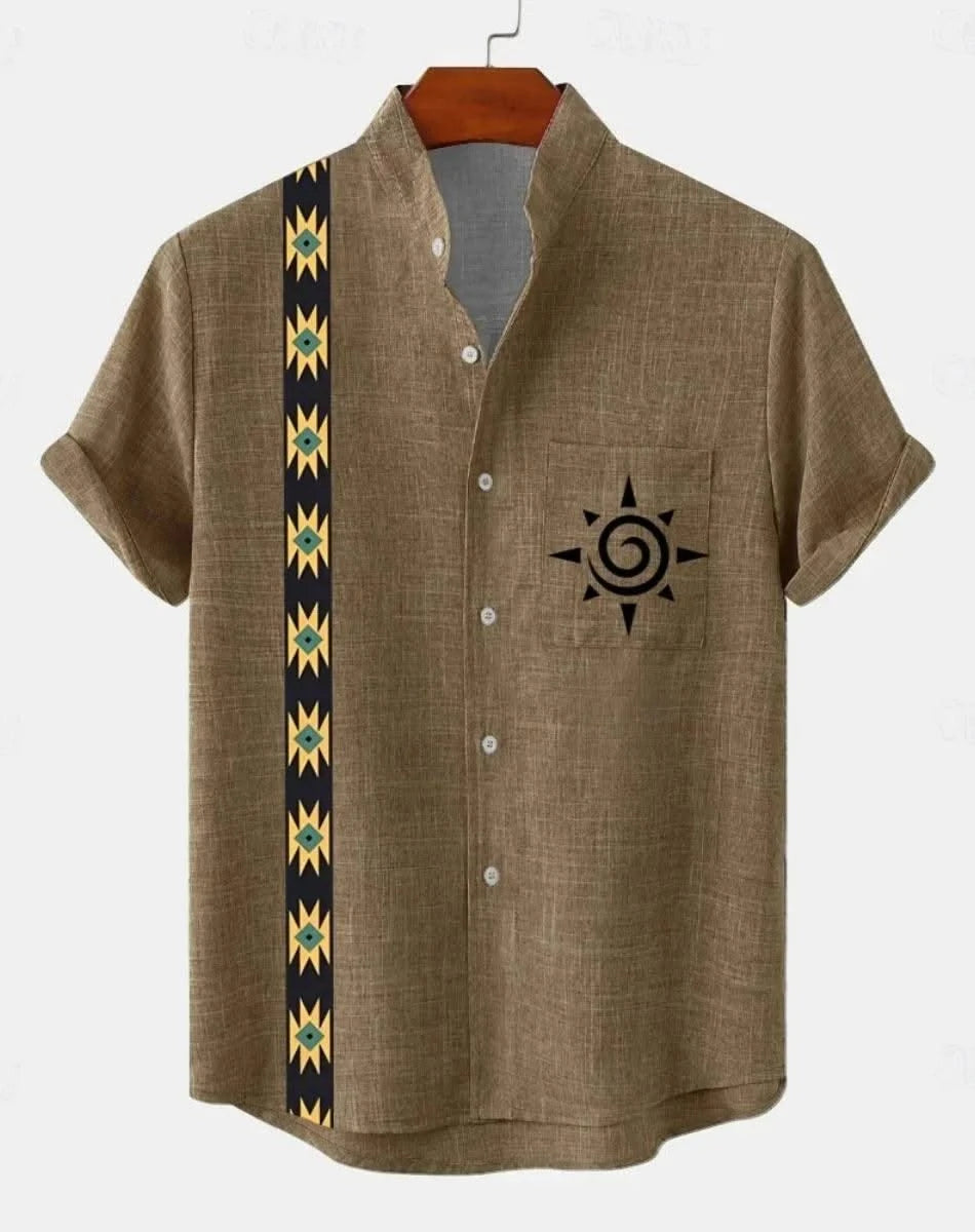 Men's New Linen Hawaiian Shirt 3D Fashion Short Sleeve Casual Urban Trend Summer Comfort Vacation