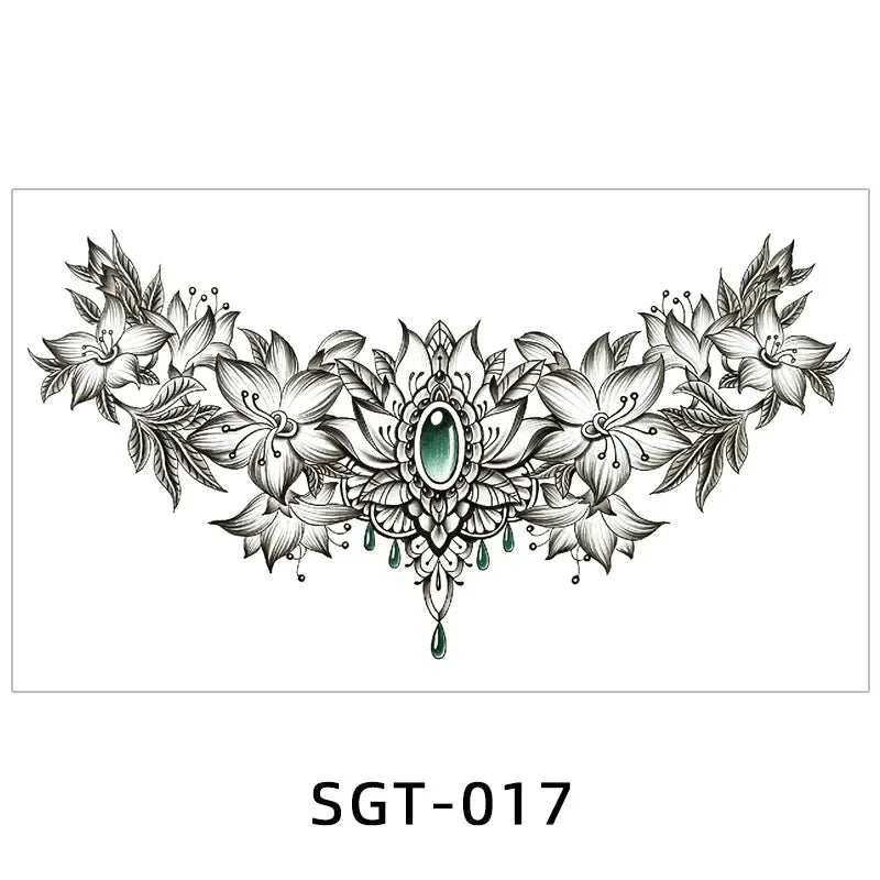 Temporary Tattoos Men Shoulder Tattoos Large Chest Body Sexy Tattoo Sticker Waterproof Tatoo Fake Make Up Pattern Stickers