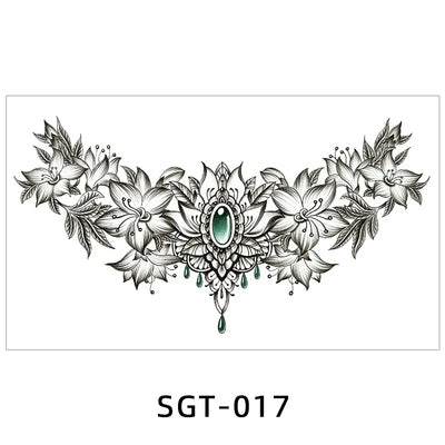 Temporary Tattoos Men Shoulder Tattoos Large Chest Body Sexy Tattoo Sticker Waterproof Tatoo Fake Make Up Pattern Stickers