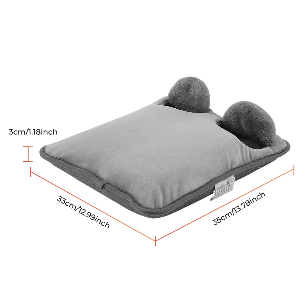 Heating Foot Warmer Massage Pad Super Soft Plush Electric Foot Warming Device for Winter Timing Home Office 4 Levels Temperature