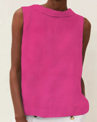 Solid Linen Women's Office Tops