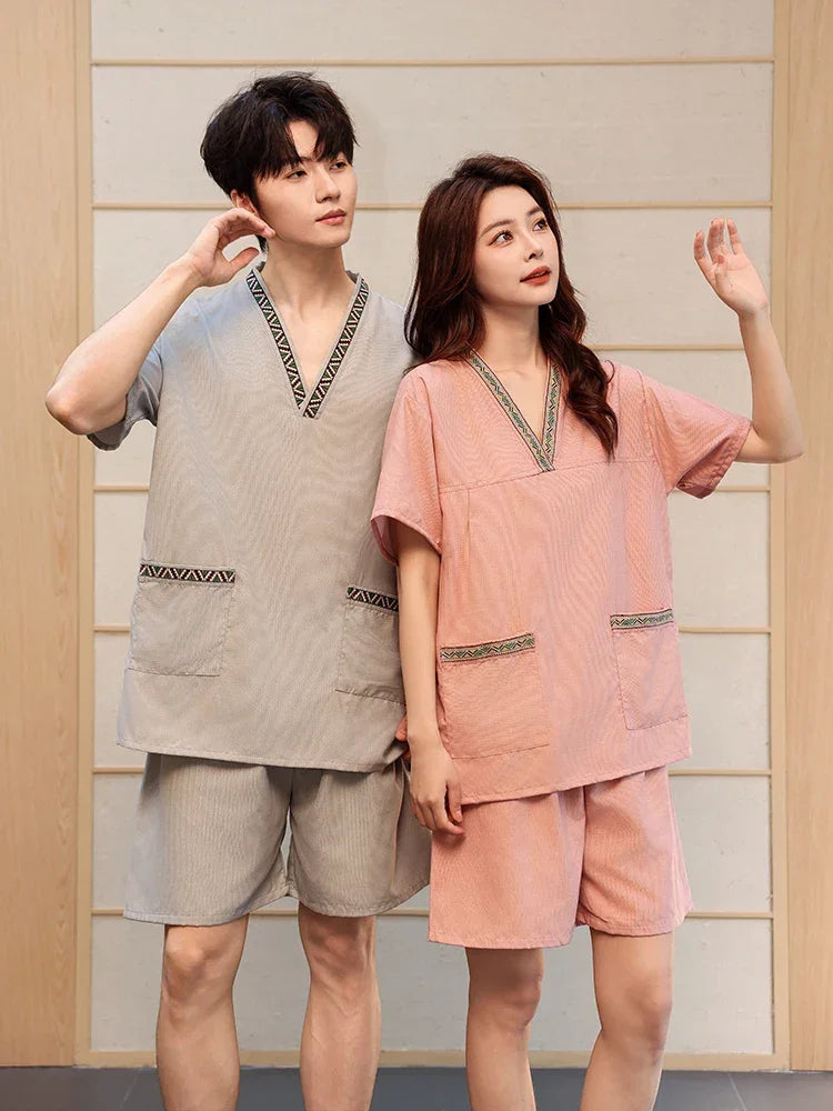 Couple's Beau Sauna Suit Soft Cotton  Silk Men's Women's Bathing Costume St Room Towel Polyester Fiber Home Textile