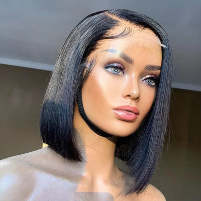 13x4 Short Bob Wig Lace Front Human Hair Wig For Black Women Brazilian Hair Wigs Pre Plucked Hd Straight Lace Front Wig Bob Wigs