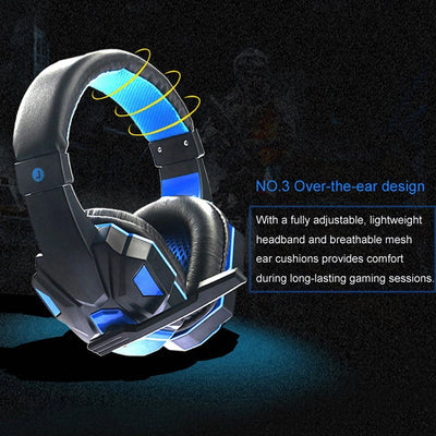 Gaming Headset With Mic Stereo Earphones Deep Bass Headphones Video Game Noise Cancelling with Microphone for PC