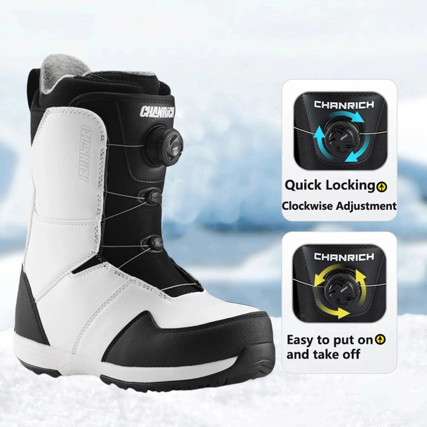 1 Pair Men's Professional Ski Shoes SkiING Enthusiasts Snow Boots Ultimate Grip Unparalleled Comfort High Performance Footwears