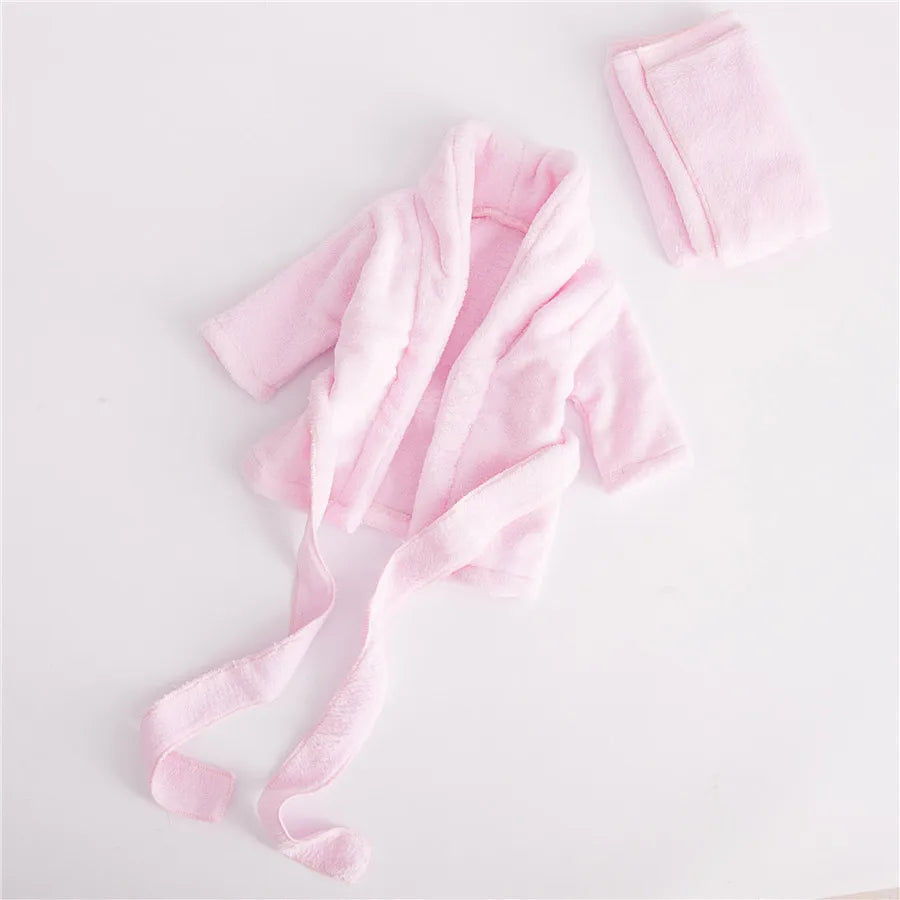 Newborn Photography Bathrobe Baby Bathing Pajamas Photo Studio Photography Clothing Baby Thickened Coral Velvet Bathrobe Pajamas