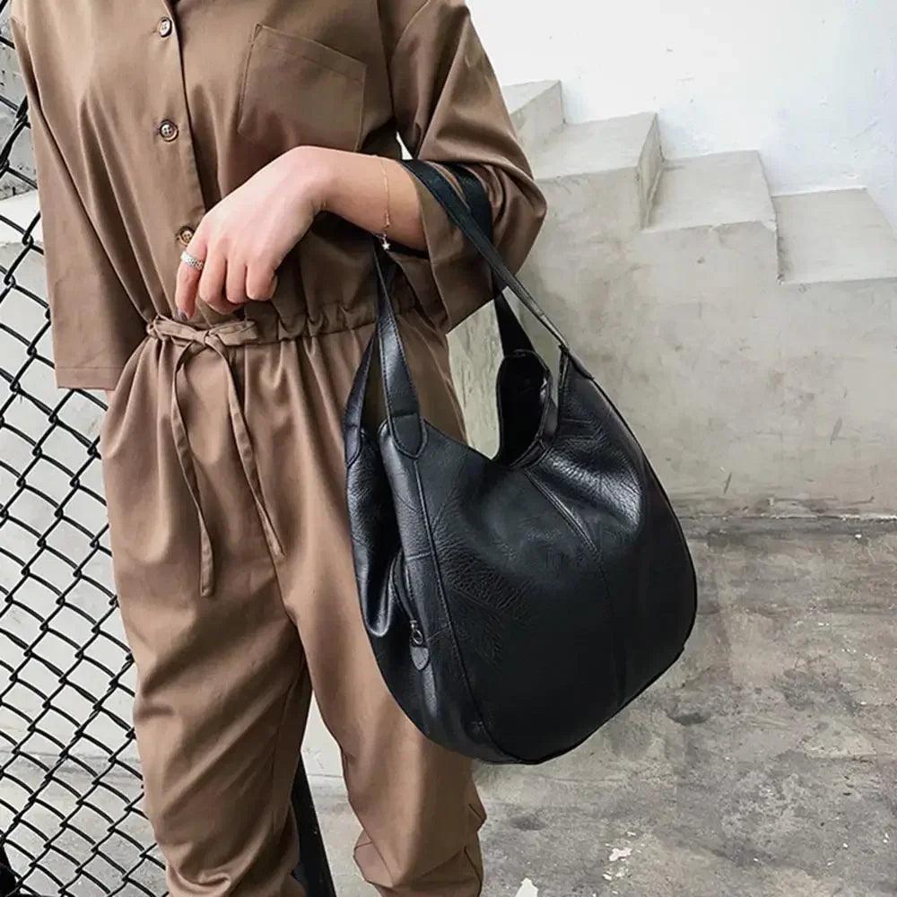 Women’s handbags vintage luxury leather shoulder bag designers large modern fashion brand female