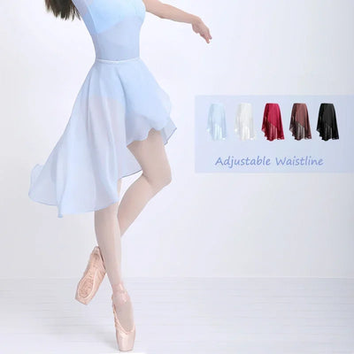 Dance Skirts For Women Chiffon Ballet Skirts Tulle Skirt Black Swimwear Cover Up  Dance Costumes Girls Adult Training Skirts