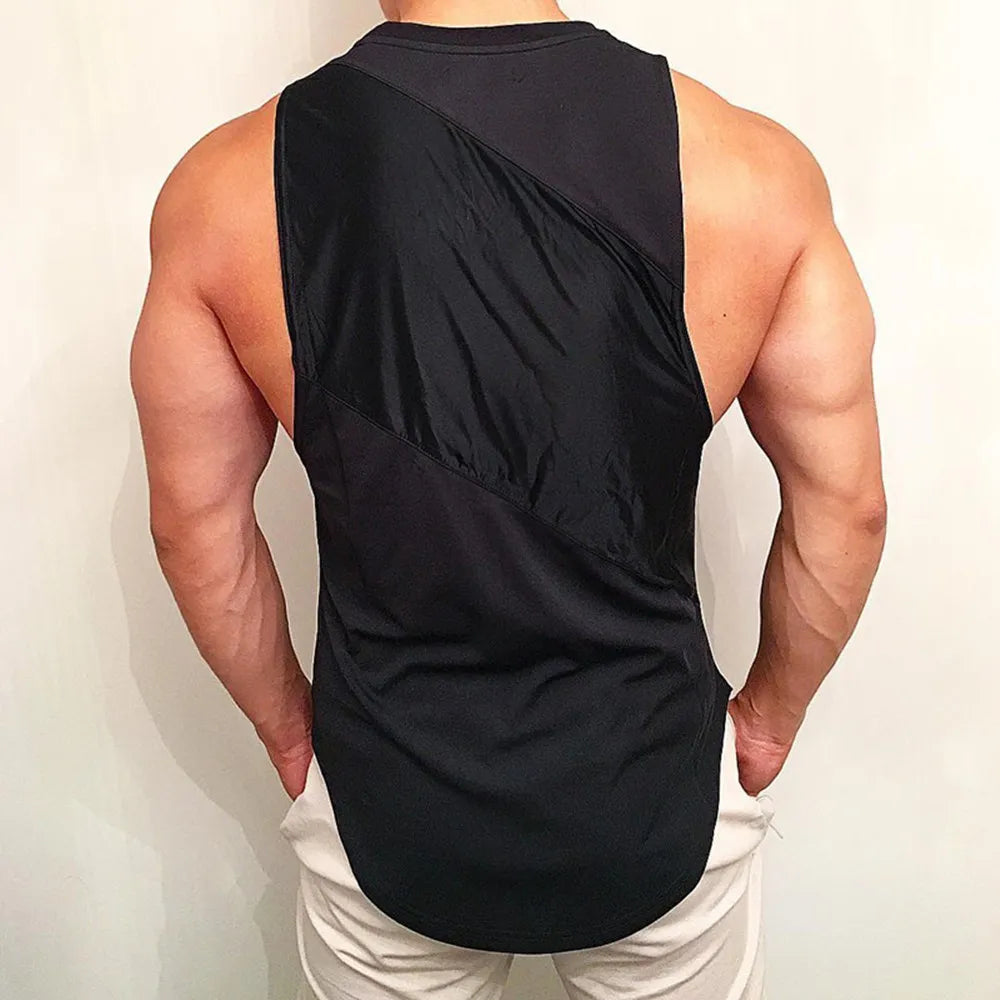 Bodybuilding Sport Tank Tops Men Gym Fitness Workout Sleeveless Shirt Male Stringer Singlet Summer Casual Loose Undershirt Vest