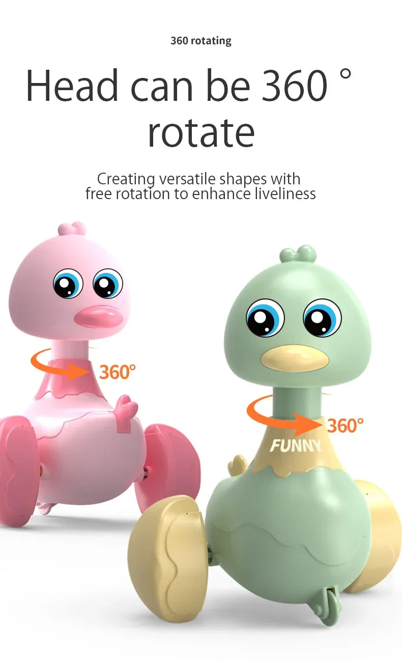 Baby Toy Swing Duck Toy Cartoon Press Vehicles Glide Animal Inertia Pull Back Cars Early Education Toys for Toddlers Boys Girls