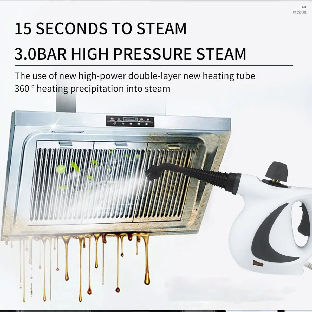 Pressurized Handheld Steam Cleaner for Home - Portable Multi-purpose High Pressure Deep Multi-surface Cleaning Steamer Machine