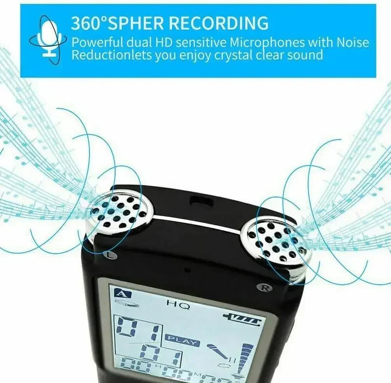 Voice Recorder - Voice Activated Recorder with Earphone & USB Charge Cable, Digital Voice Recorder with Playback for Lectures &