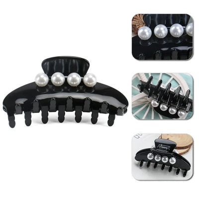 Hair Jewelry Ornament French Design Hair Claw Clip Elegant Long Pearl Women Acetate Hair Clips Korean Style Vintage