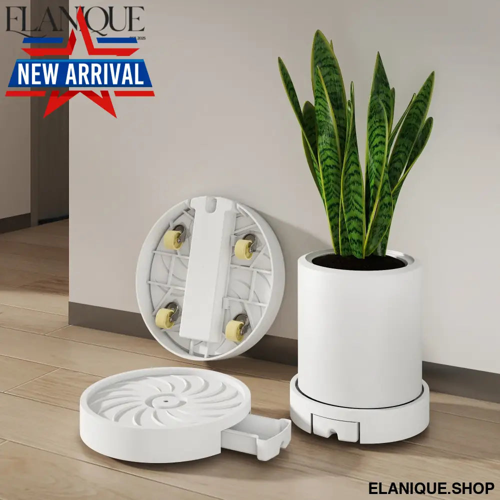 Plant Pot Tray on Wheels, Silent Rollers & Leak-Proof Design, Mobile Planter Base for Heavy Indoor Plants