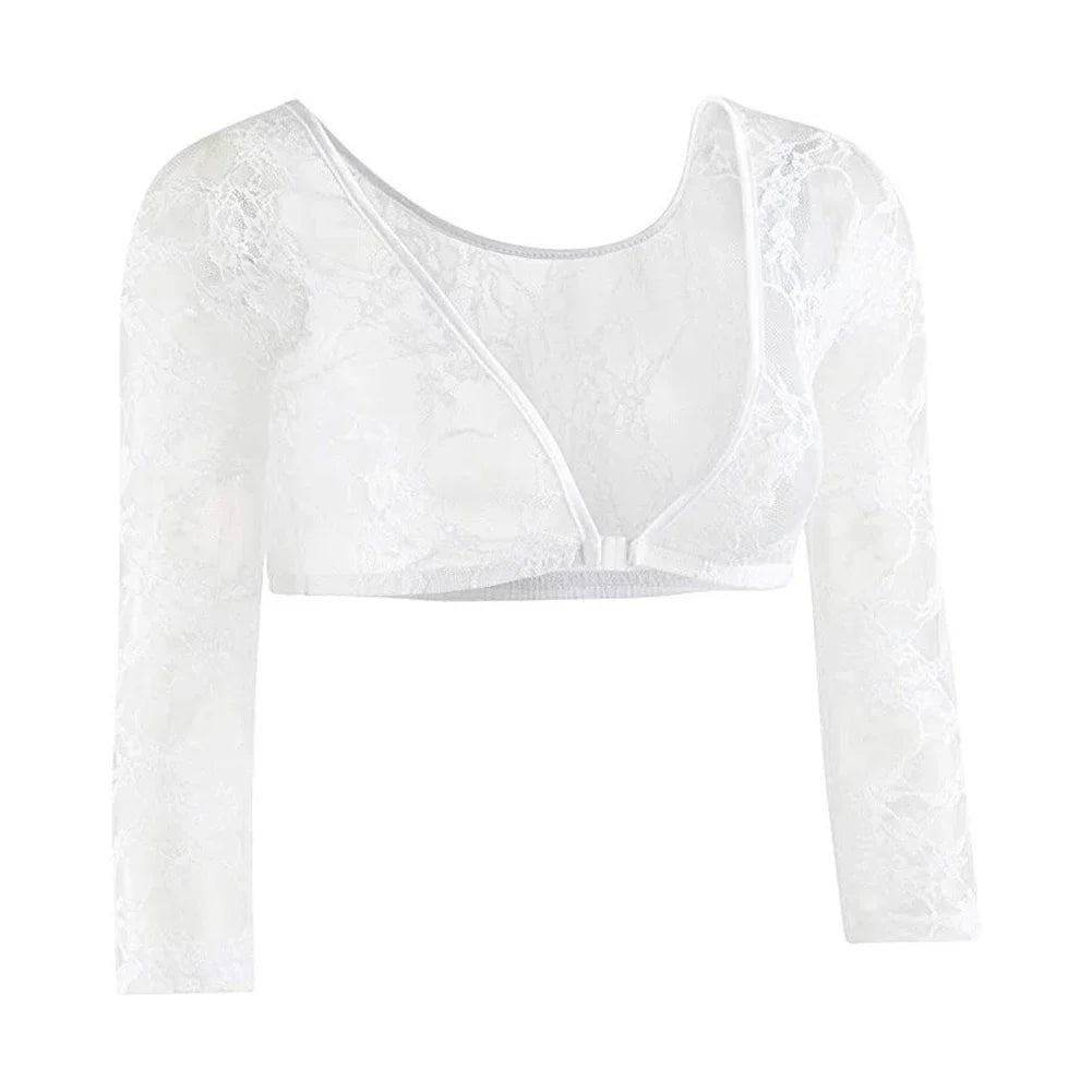 Women's Mesh Lace See Through Crop Tops