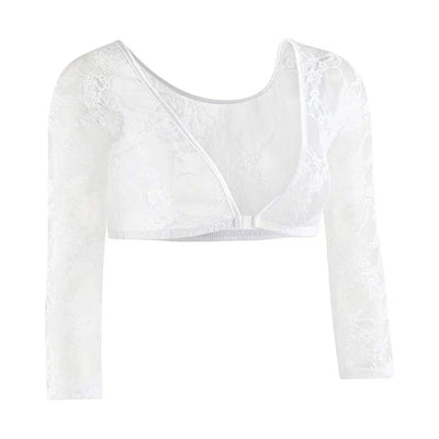 Women's Mesh Lace See Through Crop Tops