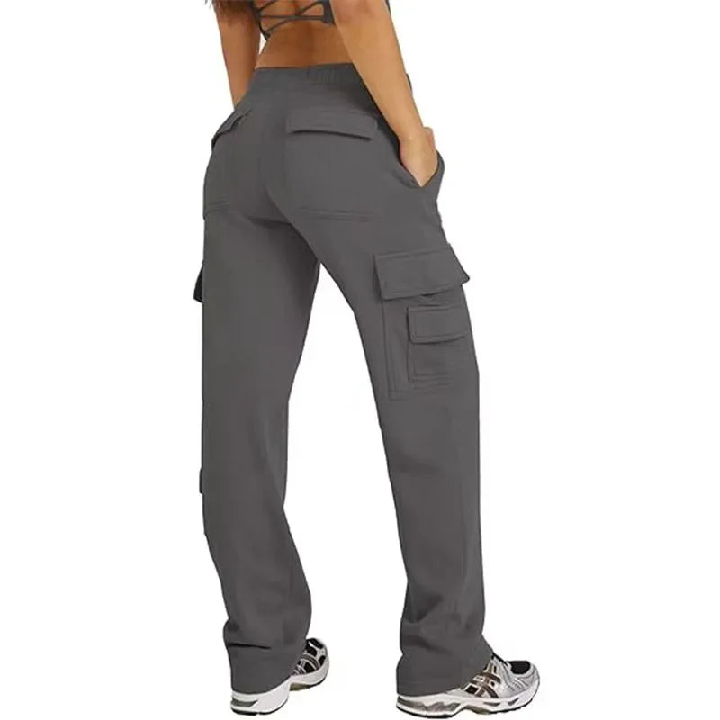 Womens Cargo Pants Sweatpants Women High Waisted Sweatpants Jogging Baggy Pants Slacks Multi Pockets 2025