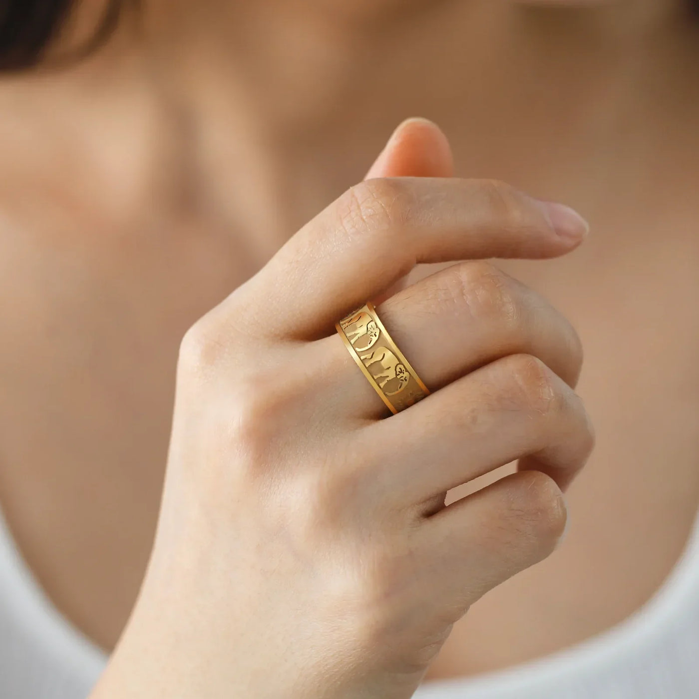 Jeshayuan Elephant Sun Rings for Woman Hinduism Lucky Amulet Stainless Steel Couple Ring Animal Lover Party Jewelry Gift