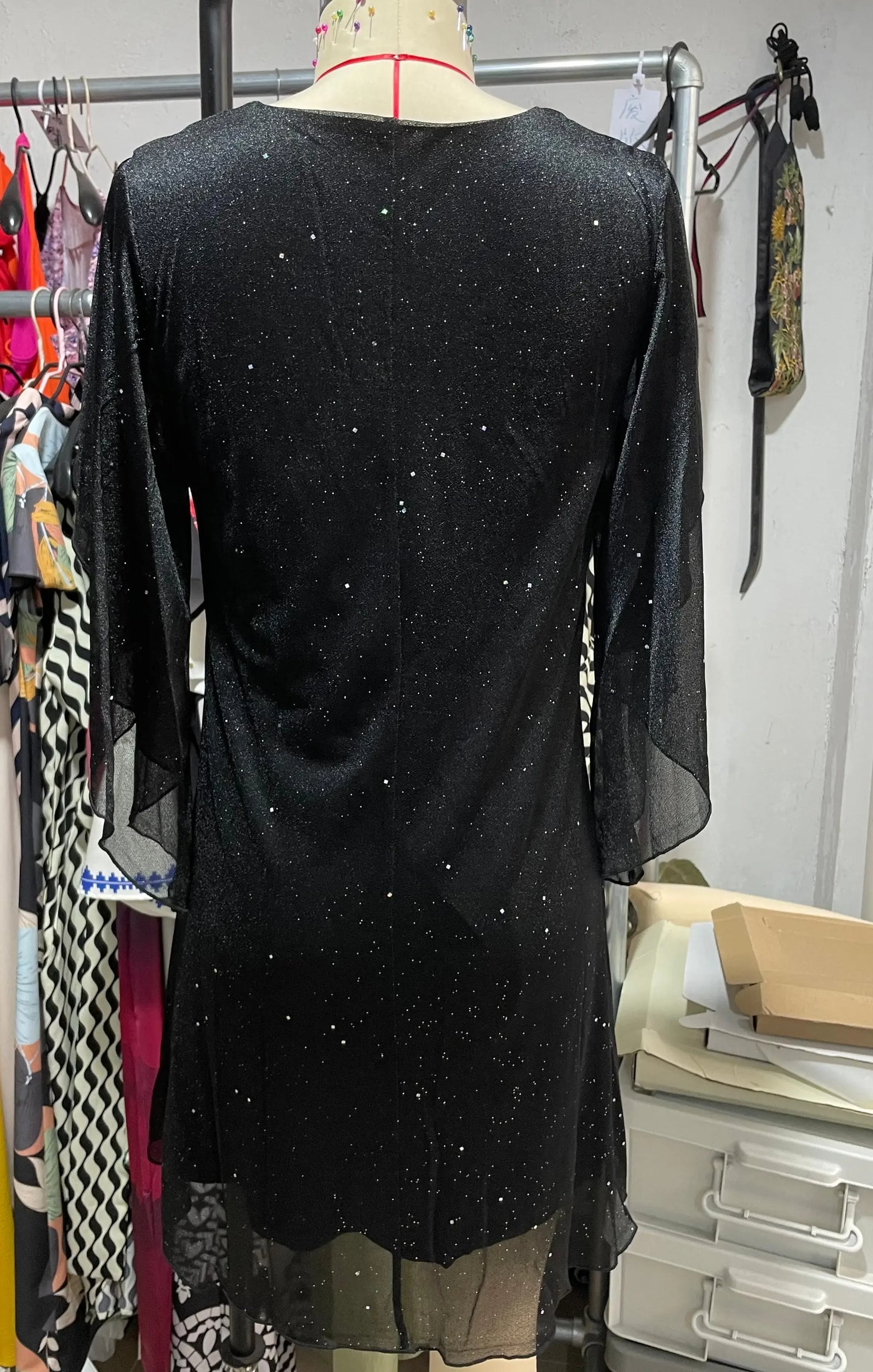 New Dresses for Women Summer Short Sleeve V-Neck Women Dress Fashion Loose Black Dress Women Vestidos De Verano Mujer 2025 Q103