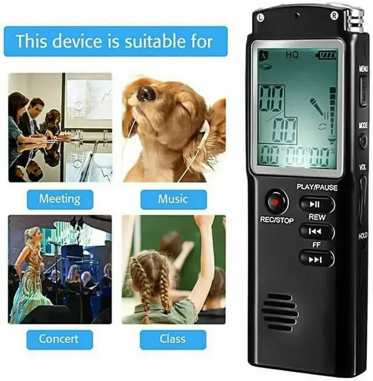 Voice Recorder - Voice Activated Recorder with Earphone & USB Charge Cable, Digital Voice Recorder with Playback for Lectures &