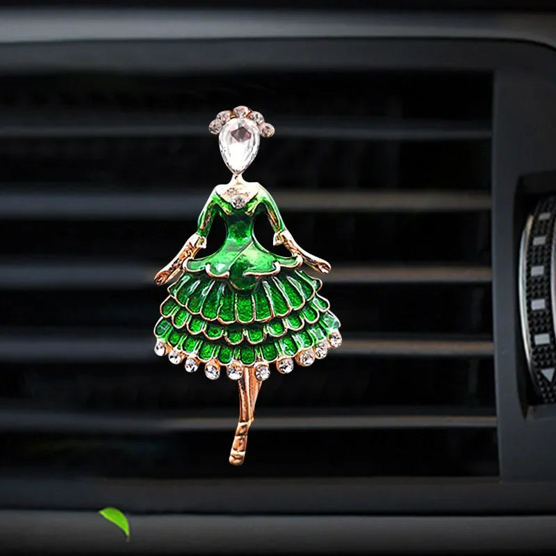 Car Aroma Diffuser Fragrance For Car Flavoring Air Fresheners Auto Perfume Car Smell Vent Clip Ballet Bling Car Accessory Girls
